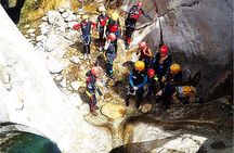 Aquatic canyoning near Benidorm. Estret de les Penyes Bollulla