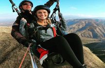 Paragliding free flight experience over the pre-range
