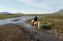 Horse Riding Tour to the Glacier River Delta with Waterfall