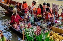 Damnoen Floating Market & Optional Erawan Water Waterfall Tour