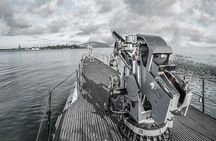 Battleships of WWII at Pearl Harbor from Big Island