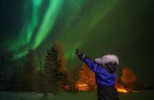 Northern lights tour to Lake Inari from Ivalo, Reindeers & Dinner