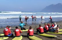 Surf class in Famara 9:15-12:00 or 11:45-14:30 (2h class)