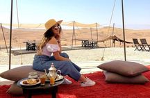 Magical dinner on sunset in Agafay desert and Camel Ride