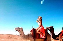 Magical dinner on sunset in Agafay desert and Camel Ride