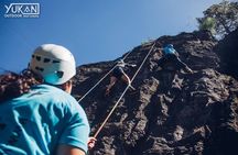 Climbing + Zipline + Via Ferrata + Cave. Adventure route in Gran Canaria
