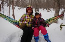 First snow play & snowshoe