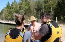 Premium guided Canoe Tour in lake Plateliai Handcrafted inventory and picnic set