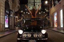 Rome Ancient tour by Night in Mini Vintage Cabriolet with drink