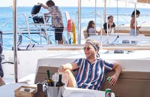 Santorini Platinum Catamaran Cruise with Meal, BBQ and Open Bar 