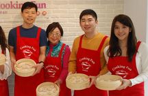 Xiao Long Bao, Chicken vermicelli with mushroom and sesame oil, Tofu strips salad, Bubble milk tea. Taiwan Traditional Delicacies Experience-A (Taipei Cooking Class)