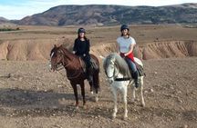Horse back riding near Agafay desert and 2 Atlas Mountain valleys discovery