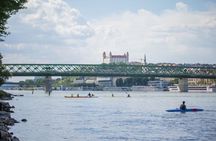 Kayaking on Danube close to the city center