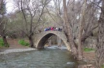 Walk in Omodos alleys & around Kelephos medieval Venetian bridge