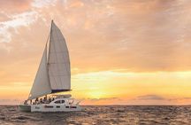 Luxury Sailboat at Sunset in Cancun