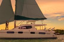 Luxury Sailboat at Sunset in Cancun