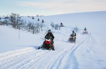 Snowmobile safari in the mountain plateau of Finnmarksvidda