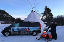 Snowmobile safari in the mountain plateau of Finnmarksvidda