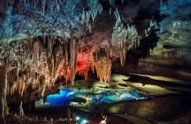 Prometheus cave, Martvili canyon, Okatse waterfall and Lomina lake from Kutaisi