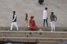 Walking tour in Varanasi along the ghats (riverbank) in Morning 