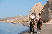 Santorini: Horse riding to the Black Sandy Beach (Eros beach)