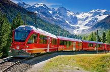 Bernina train and Swiss Alps. Departure from Desenzano