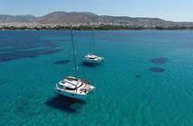 Athens Private Luxury Catamaran Cruise with Traditional Greek Meal and BBQ