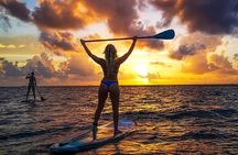 Sunrise paddleboard group session Caribbean Sea. Foto's included!