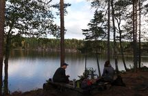 Hiking around forest and lake