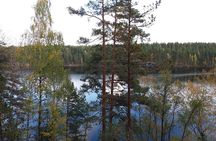 Hiking around forest and lake