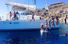 Santorini Catamaran Cruise with Fresh Meal and Open Bar