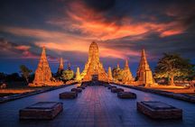 Ayutthaya Glittering Sunset, Boat Ride, Noted Sight, Local Market