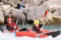 Hot dog (inflatable canoe) on the Durance