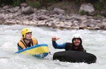 Whitewater swimming (Hydrospeed) on the Durance