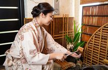 Tea ceremony experience with simple kimono in Okinawa