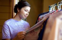 Calligraphy experience with simple kimono in Okinawa