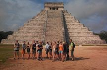 Chichen Itza and cenote in a mayan community