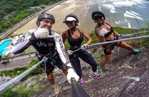 Abseiling 47 Meters With Instructor Facing The Sea
