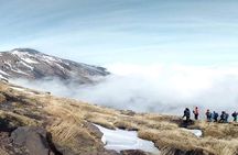 Trekking in the morning on Mount Etna