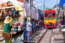 Private Amphawa Floating Market and Maeklong Railway Market Fireflies Day Tour