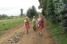 Scenic walk around volcanoes