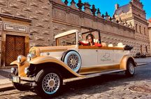 Kutná Hora Medieval Town in Vintage Cabrio car