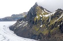 Airplane Flight over Vatnajökull Volcanic Eruption Sites