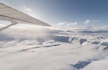 Airplane Flight over Vatnajökull Volcanic Eruption Sites