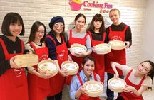 Xiao Long Bao, Chicken vermicelli with mushroom and sesame oil, Tofu strips salad, Bubble milk tea. Taiwan Traditional Delicacies Experience-A (Taipei Cooking Class)