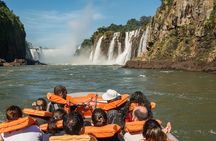 Brazilian Falls With Macuco Safari Boat
