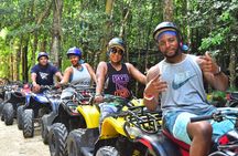 Amazing ATV (single) Cenote and Ziplines with Transfer from Playa del Carmen