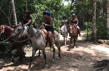 Horseback riding with ATV, zip lines and cenote, lunch and transfer 
