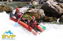 Hot dog (inflatable canoe) on the Durance