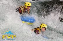 Whitewater swimming (Hydrospeed) on the Durance